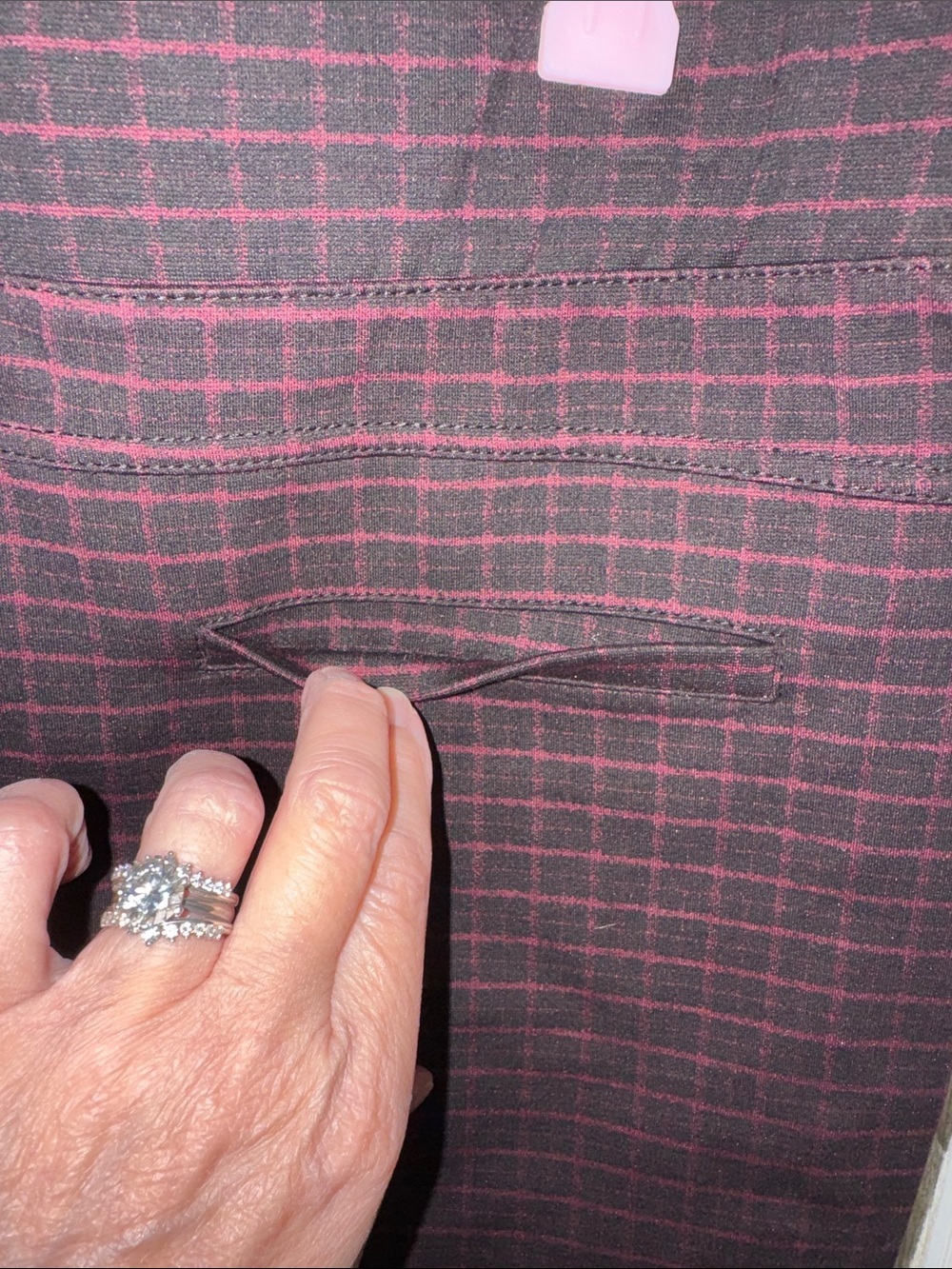 Liverpool Jeans Company Brick Red and Black Plaid Pencil Skirt - Picture 7 of 9